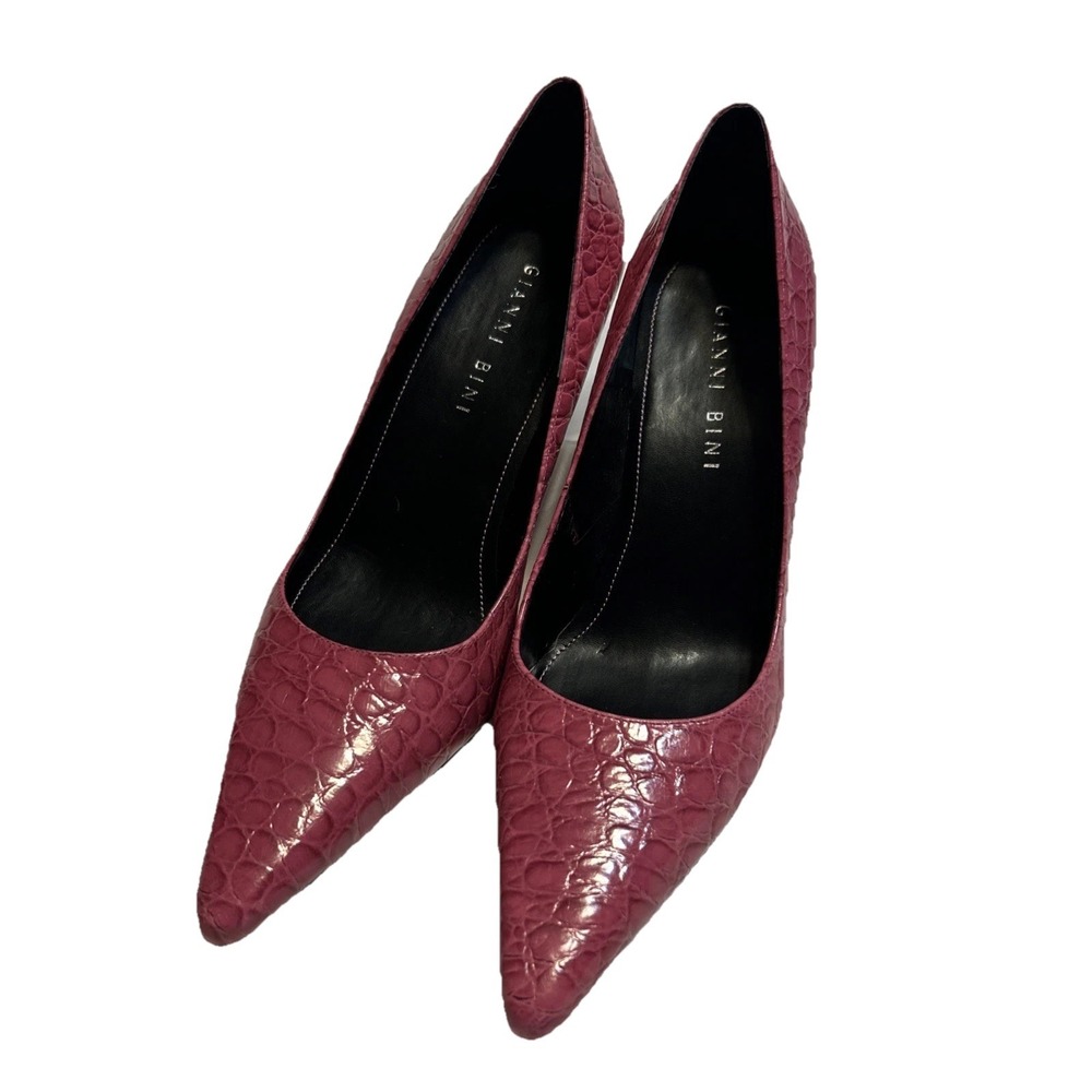 Gianni Bini Shoes Sz 8.5 Pink Leather Snake Women's Pointed Toe Heels‎